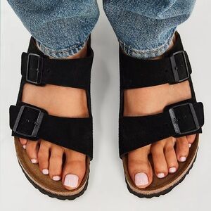 Birkenstock Arizona Soft Footbed Sandals Birko-Flor Black EU 37 NIB